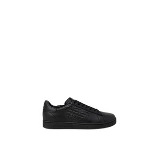 Emporio Armani Embossed Logo LowTop Trainers Black