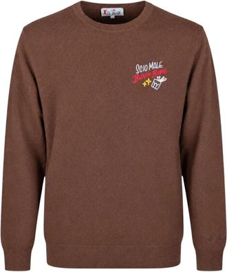 MC2 Saint Barth Heron Light Embry Knit - Heren - Ronde hals truien - Bruin - 2XL - Wol - Truien & Vesten