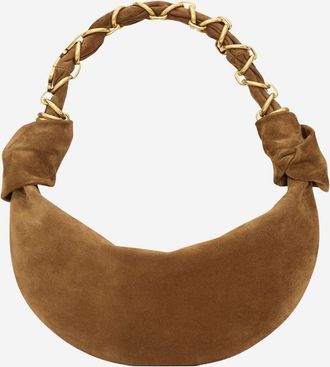 Saint Laurent Womens Mini Hobo Bag Amalia Suede Brown Shoulder