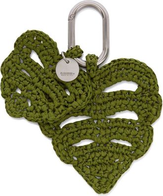 Jil Sander woven raffia leaf charm - women - Raffia - One Size - Green