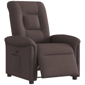 vidaXL Vidaxl - Sill&oacute;n Reclinable El&eacute;ctrico Tela Marr&oacute;n Oscuro