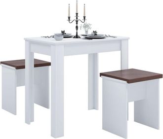 ebuy24 Vcm Grupo de comedor de madera Banco Mesa de cocina Mesa de comedor Conjunto de mesa Banco de mesa Esal l (Sonoma Oak (Sägerau))