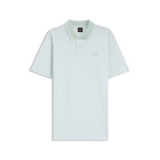 BOSS Logo-print polo shirt in cotton piqu&eacute;