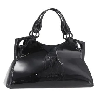 Cartier Marcello Patent Leather Black Patent_Leather Handbag (Pre-Owned)