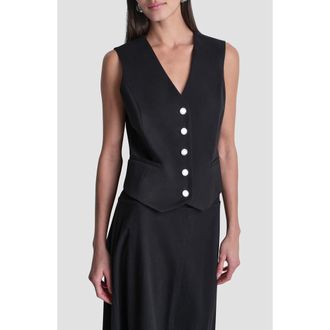 DKNY Arid Cotton Blend Pique Vest in Black at Nordstrom, Size X-Large