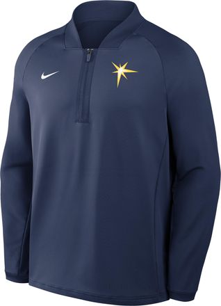 Nike Tampa Bay Rays Authentic Collection Nike Mens Dri-FIT MLB 1/2-Zip Long-Sleeve Top in Blue | 04H944BTPA-KRR