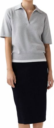 Ann Mashburn Alison Sweater In Pale Heather Grey Cotton/silk
