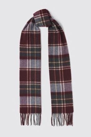 Moss Burgundy Check Recycled Cashmink Scarf