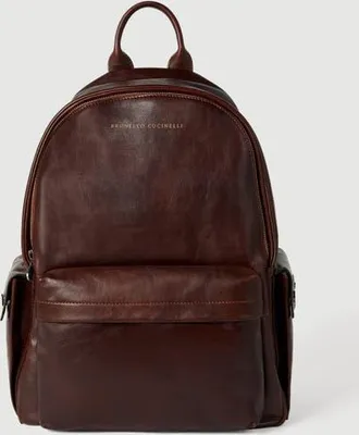 Brunello Cucinelli Calfskin travel backpack in Burgundy at Nordstrom