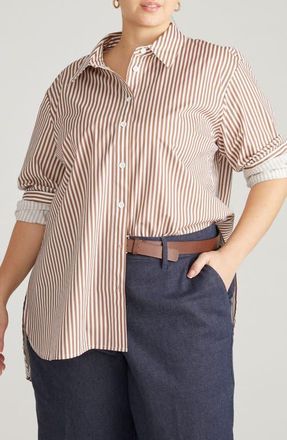 Universal Standard The Artist Poplin Shirt in Allspice Brown at Nordstrom, Size Xs