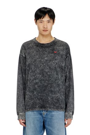 Diesel Long sleeve top with treated effect - T-Shirts - Man
