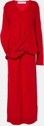 J.W.Anderson Draped asymmetric wool-blend dress