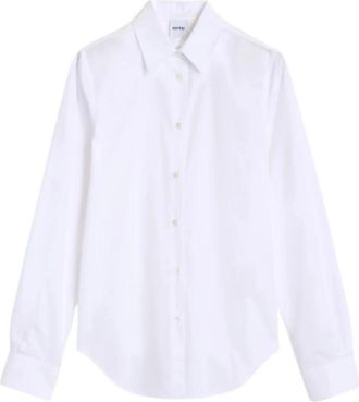 Aspesi Camisa recta popelin - Dames - Overhemden - Wit - XS - Katoen - Overhemden