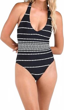 La Blanca Womens City Lights Back Tie One Piece Swimsuit In Black