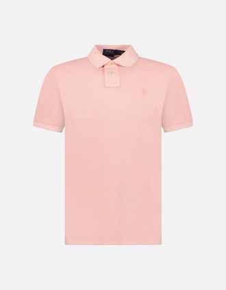 Polo Ralph Lauren Mens Polo Ralph Lauren Custom Slim Fit Mesh Polo Shirt in Rose - Pink - Size: 42