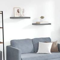OEM Estantes Flotantes, Juego De 2, Gris Brillante, 50 X 23 X 3,8 Cm, Mdf-crezuo
