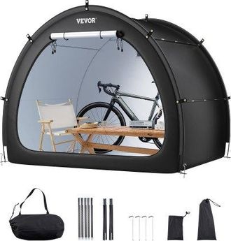 OEM Tienda De Campa&ntilde;a Para Bicicletas, Tienda Impermeable En Forma De Abanico 219x155x173 Cm Con Ventana Ventilada, Fibra De Vidrio De Alta Resistencia Y 