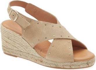 Cordani Eleni Slingback Espadrille Platform Wedge Sandal in Camel Suede at Nordstrom, Size 6.5Us
