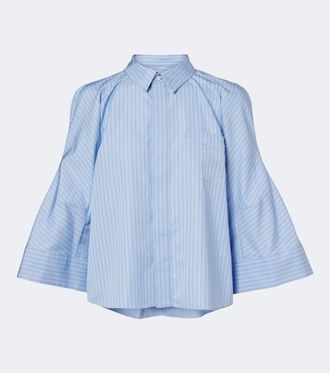 sacai Camicia in popeline di misto cotone a righe