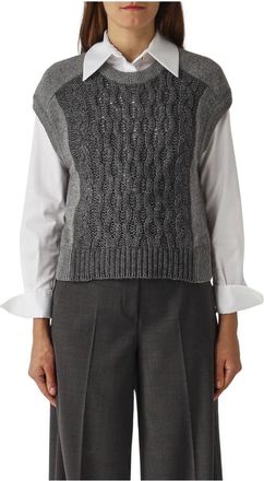 Nenette Dames, Truien, Grijs, Maat: L Wol