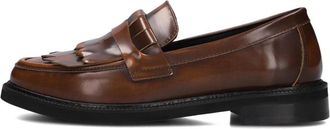 Stefano Lauran Bruine Leren Loafers voor Herfst/Winter - Dames - Loafers - Bruin - 39 EU - Wol - Schoenen
