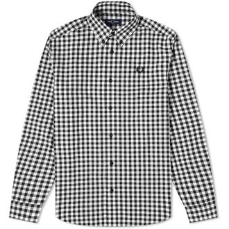 Fred Perry Gingham Overhemd Sneeuwwit - Heren - Casual Overhemden - Veelkleurig - S - Katoen - Overhemden