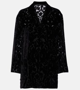 Gucci Camisa de terciopelo floral