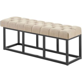 Clp Panca design amun in metallo nero opaco e tessuto Tortora 120 cm