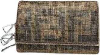 Fendi Pre-owned Accessories, female, Brown, Size: ONE SIZE Pre-owned Canvas Key-holder