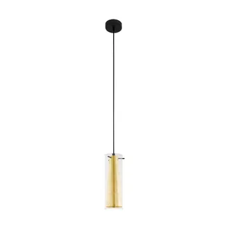Eglo Eglo - Lampadario A Sospensione Contemporaneo Pinto Gold Acciaio Nero Vetro 1 Luce E27