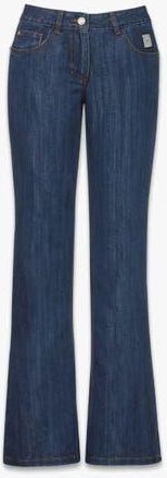MCM Flared Pants in Lurex Denim in Indigo at Nordstrom, Size 42