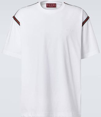 Gucci Embroidered cotton jersey T-shirt