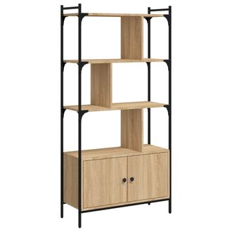 vidaXL Librer&iacute;a Con Puertas Roble Sonoma 76,5x30x154,5 Cm Madera De Ingenier&iacute;a Vidaxl