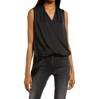 AllSaints Drape Sleeveless Top in Black at Nordstrom Rack, Size 10 Us / 14 Uk
