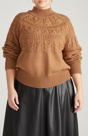 Universal Standard Safiya Mock Neck Sweater in Camel Brown at Nordstrom, Size 4Xl
