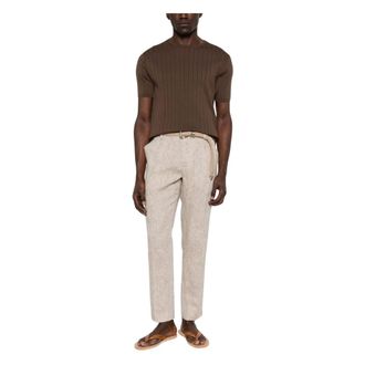Entre Amis Heren, Broeken, Beige, Maat: W34 Katoen