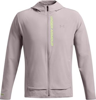 Under Armour Mens Outrun Storm Hooded Running Jacket in Gray - Grey - Size X-Large
