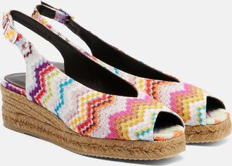 Missoni Joy 30 Zigzag lam&eacute; espadrille wedges