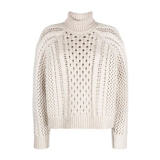 Brunello Cucinelli Truien & Vesten, Dames, Beige, M, Wol, Beige Cyclist Longsleeve Gebreide Kleding