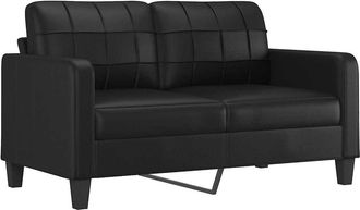 vidaXL Sof&aacute; De 2 Plazas De Cuero Sint&eacute;tico Negro 140 Cm Vidaxl