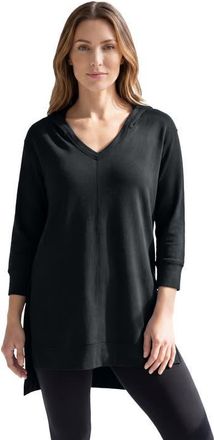 Roaman's French Terry Tunic Hoodie in Black at Nordstrom, Size 20