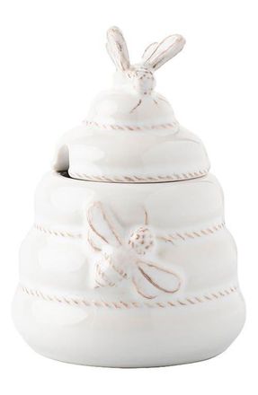 Juliska Clever Creatures Honey/Jam Pot with Lid in Whitewash at Nordstrom
