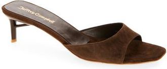 Jeffrey Campbell Cocoa Kitten Heel Slide Sandal in Brown Suede at Nordstrom, Size 6.5