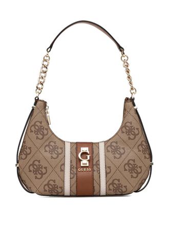 Guess Co mini monogram stripe shoulder bag - Brown