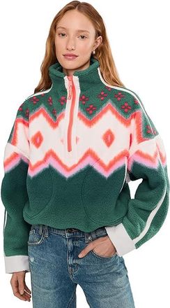 Free People Movement Printed Mountain High 1/2 Womens Jacket Soft Glow Green Glow : MD (Womens 8-10), Polyester