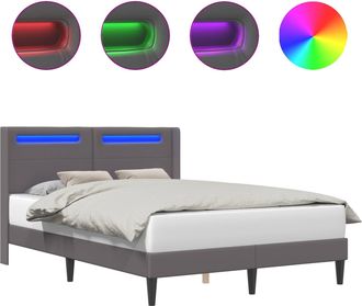 vidaXL Struttura Del Letto Con Testiera Grigio 120 X 190 Cm Similpelle Vidaxl