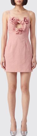 Magda Butrym Cut-Out Cotton and Silk Mini Sheath Dress with Flower Appliqu&eacute;