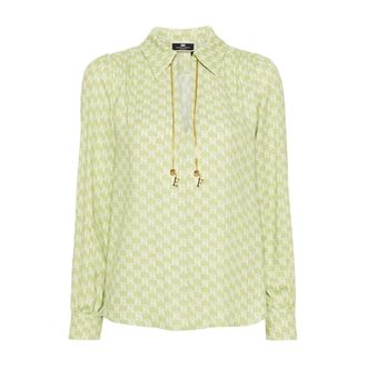 Elisabetta Franchi Dames, Blouses & Shirts, Groen, Maat: L Poliester
