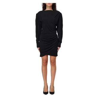 Liu Jo Kleedjes, Dames, Zwart, M, Elegante Gedrapeerde Jurk