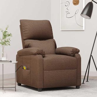 vidaXL Sill&oacute;n De Masaje El&eacute;ctrico Tela Marr&oacute;n Vidaxl